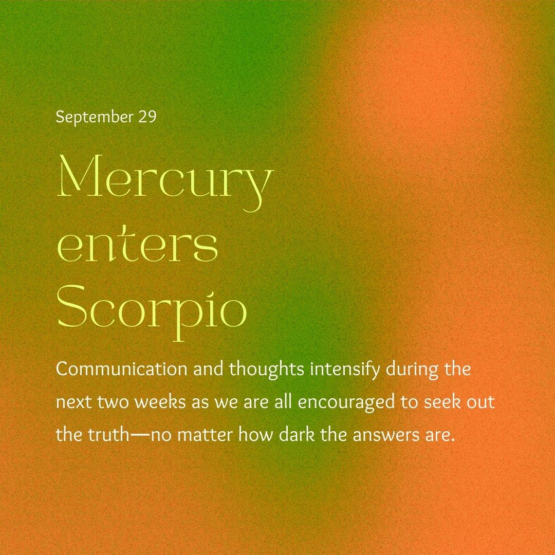 Transit of Sept. 29, 2022: Mercury enters Scorpio