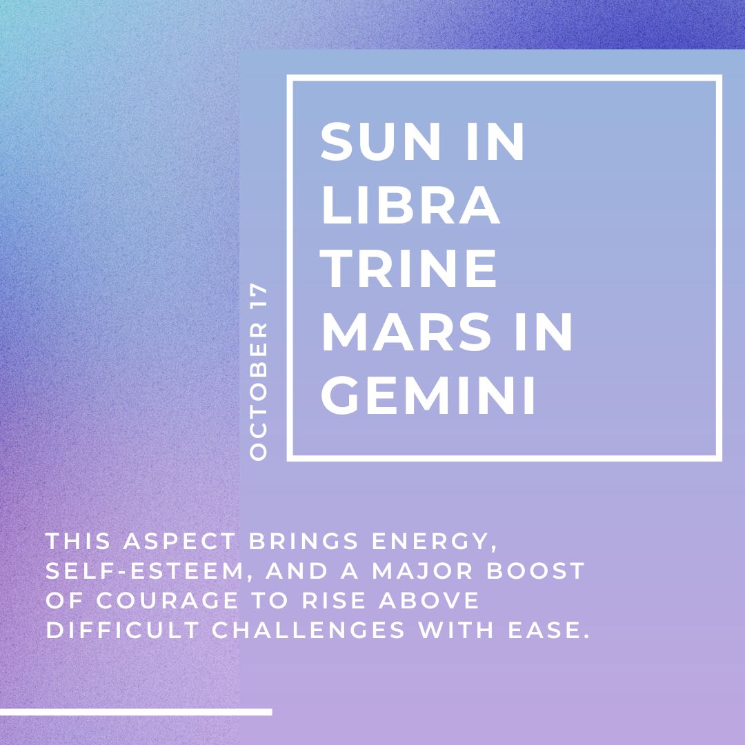 Transit of Oct. 17, 2022: Sun in Libra trine Mars in Gemini