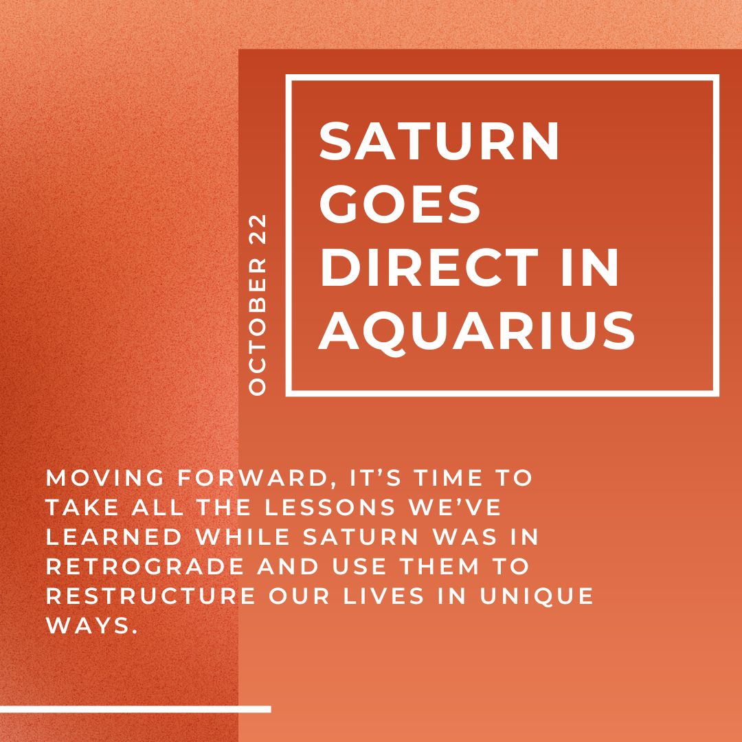 Transit of Oct. 22, 2022: Saturn goes direct in Aquarius