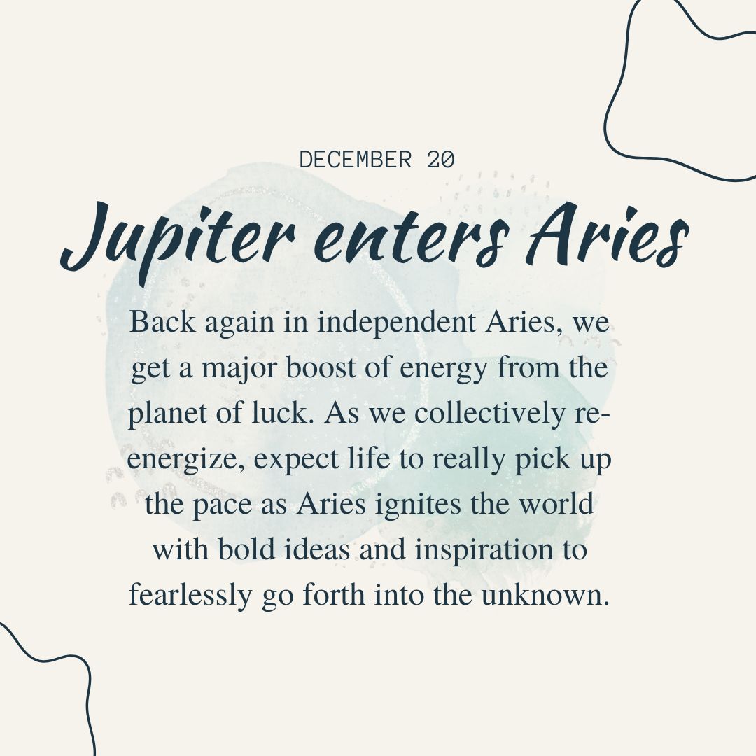 Transit of Dec. 20, 2022: Jupiter enters Aries